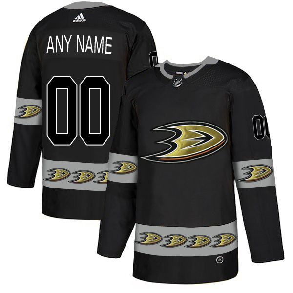 Men Anaheim Ducks #00 Any name Black Custom Adidas Fashion NHL Jersey->customized nhl jersey->Custom Jersey